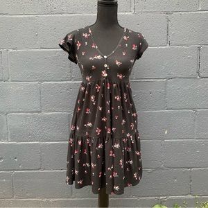 Black floral mini dress jessica simpson babydoll skater dress